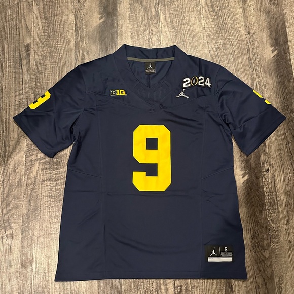 JJ McCarthy Michigan Wolverine 2024 National Championship Blue Jersey Size S-XXL - Picture 1 of 9